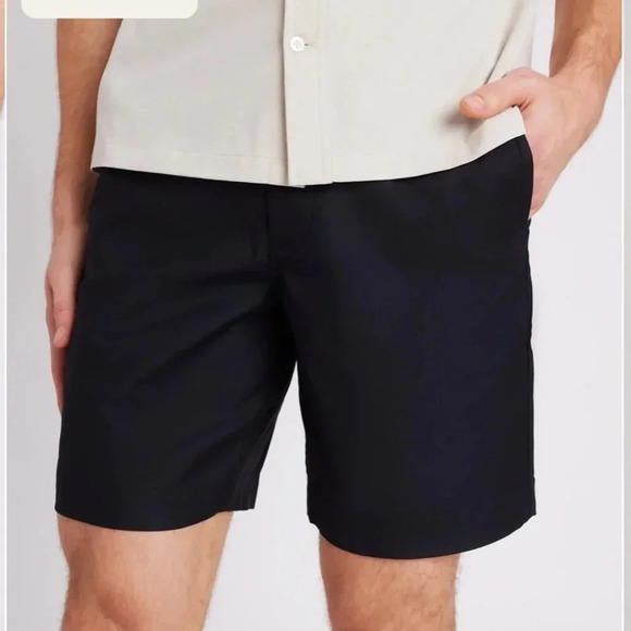 Kit Ace Mens NWT Navigator Essential Shorts Size  34 8in Inseam Black - Slim Fit - Picture 1 of 15